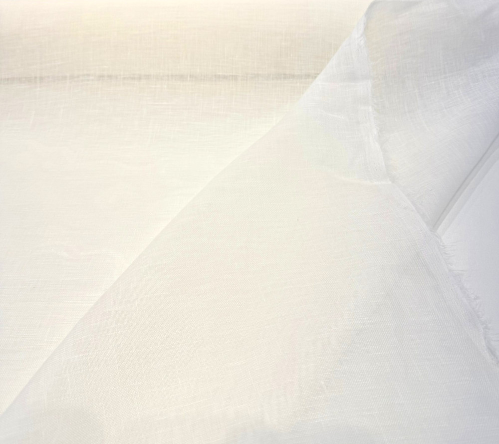 Belgian Linen Sheer Snow White Curtain Drapery 59 inch Fabric By the Yard