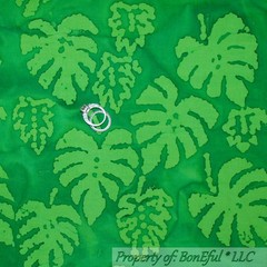 BonEful Fabric FQ Cotton Quilt Green Palm Tree LEAF Island Batik Organic Bamboo