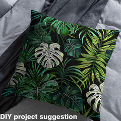Palm Leaf Decorative Fabric by the Yard Green Leaves Tropical Plants Indoor Outd