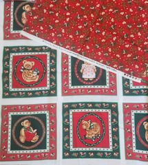 VTG Wamsutta Hallmark Cards 80s Christmas Teddy Bear Panels 52L x 45W+ Northcott