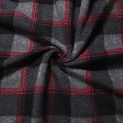 Charcoal Plaid Fleece Fabric 58″ Wide Black Red Windowpane Fleece Yard
