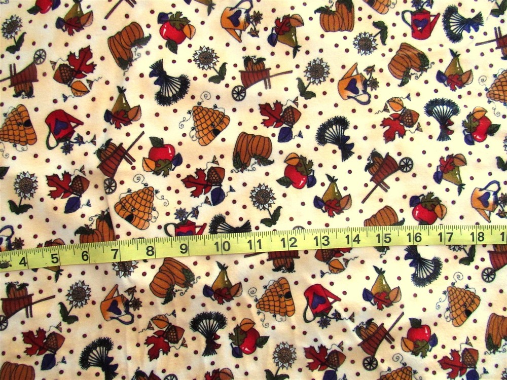 1 yd Flannel “Possibilities” for Avlyn Inc, Mottles Creams with Autumn Items