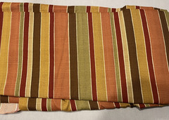 Fabric Cloth P/Kaufmann Outdoor Bold Stripe Orange Brown Yellow Green 54″x132″