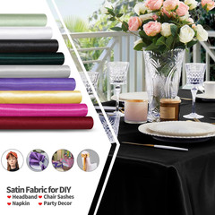 KKJIAF Black Satin Fabric, 63″ Wide Shiny Silky Fabric for Dress, Shirts, Table