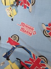 Minion Man8a Motorbike Print United Kingdom Union Flag Fabric 2 yds New Cranston