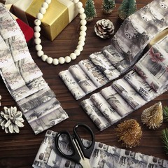 Fanfanwin 40 Pcs Neutral Christmas Quilting Fabric Roll 2.56 Inch Multicolor