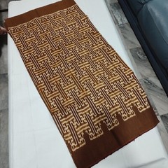 Thai Antique Silk Fabric Dark Brown Beige Hand Woven100% (For Crafting)