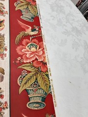 Waverly Fabric Rochelle French Country Rooster Multicolor Floral 60X 55 Cotton