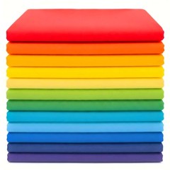 Bright Rainbow Fat Quarters Cotton Fabric Bundles 18×22 Inch Quilting 12 PCS