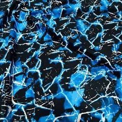 Abstract Neon Blue Thunders print Spandex Fabric 4-way Stretch Swimwear By Yard