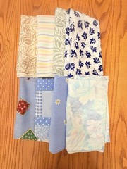 Farmhouse Cottagecore Blue Cotton Fabric Lot Plaid Floral 3.92 lb