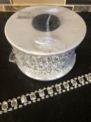 5 Yard Roll Fancy Square Rhinestone Chain 7mm Bling Wedding Dress