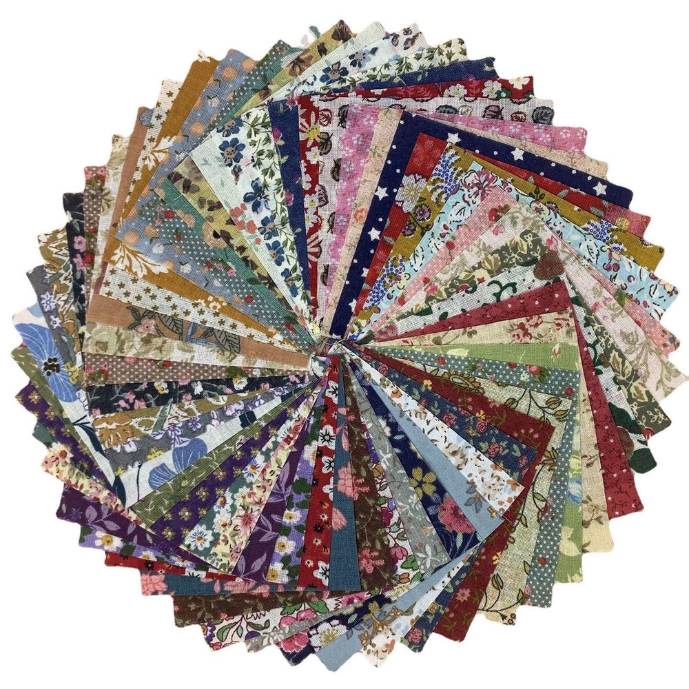 50PCS 10″ x 10″ 100% Precut Cotton Fabric Squares Fabric Bundles for Sewing, …
