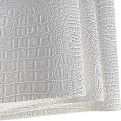 Soft Crocodile Textured Marine Vinyl Faux Leather Pre-Cut 1 Yard-White | Alligat