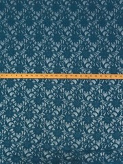 Dark Teal Lace Floral Netting Fabric Special Occasion Fabric By the Yard