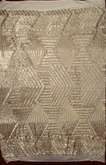 Thea GOLD Geometric Sequins Diamond & Stripes on Mesh Lace Fabric by the Yard –