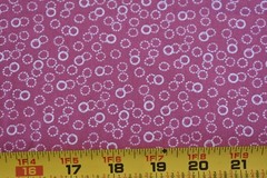 By 1/2 Yd, White Circles on Pink Quilt Cotton, Richlin, N4131