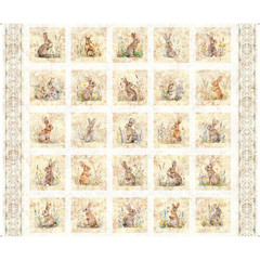 Hunny Bunny Rabity Animal Fabric 36″ X44″ Panel Nursery Baby Easter Cotton by QT