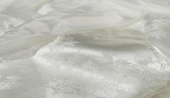 1 Yard Natural White Jacquard Satin Fabric Soft Polyester Material For Komono