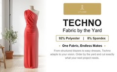 Techno Scuba Double Knit Fabric by the Yard 4-Way Stretch Poly Spandex Dress 58