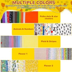 70 Pcs 10″x10″ Cotton Fabric Squares Assorted Floral Printed Quilting Patchwork
