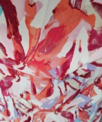 Modern Floral Abstract Twill Fabric 59×75″ Woven Polyester Blend