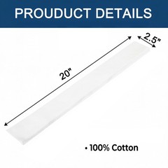 Cotton Roll Quilting Fabric, 40 Pcs White Pre-Cut Strips 2.5 x 20 Inches
