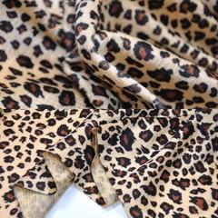 Leopard Print Velboa Short Fur Pile Polyester Upholstery Fabric 1 Yd Wide