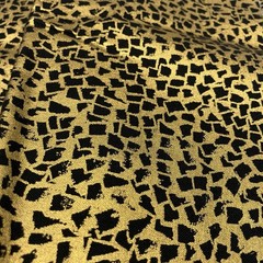 Fabric Gold Black Metallic Fleck Gold Japan .5yd Gustav Klimt Rbt Kaufman Studio