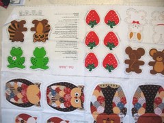 2 VIP fabric panels CRIB MOBILE GARLAND & THREE WISE OWLS CALICO 18 X 45″ USA