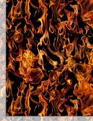 Fire Fireman Fabric – Orange Flames on Black – Timeless Treasures YARD