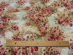JoAnn Quilting Cotton Fabric Vintage Rose Garden Print 1yd x 44″