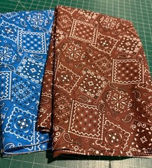HALF YARD 100% cotton fabric by the HALF yard 18 x 44 Bandana Royal Choc BR 2 pc