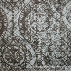 BonEful Fabric FQ Cotton Quilt Brown Cream Off White Flower Damask Bohemian SALE