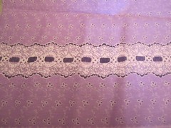 Cotton Fabric Light Purple with Single Border White Floral BTY X 44
