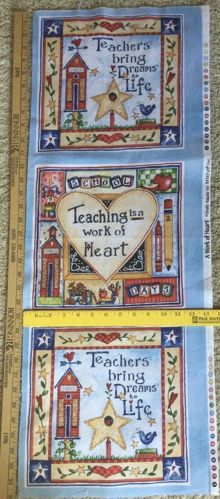 Teacher Fabric Panels from A Work of Heart by Shelly Rasche for MMFab