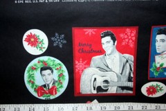 60 INCH WIDE ELVIS CHRISTMAS LABEL PANEL – 100% COTTON FABRIC