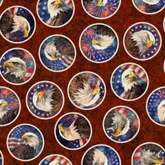 American Freedom Fabric, #1, Eagles, USA, Flag, Patriotic