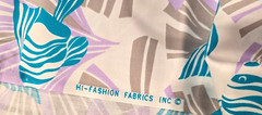 Vintage Hi Fashion Fabrics Angelfish Fan Cotton Fabric 3.19yds 115×44