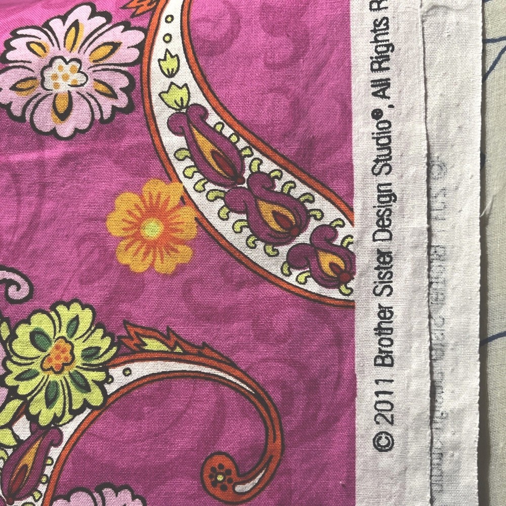 Pink Paisley Floral Cotton Fabric Yardage Boho Quilting Craft Sewing Material