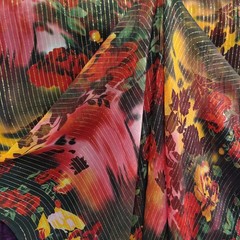 Crinkled Georgette Silk Fabric Evening Dress Scarf Gauze Metallic Silk Material