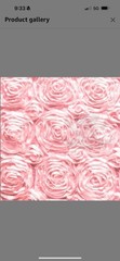 3 Yards 58″ Rosette Satin Fabric PINK 3D Roses Princess Wedding Dress Draping