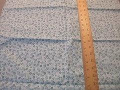 Turquoise Flowers on Aqua and White Cotton Fabric (44″ Wide x 50″ long)