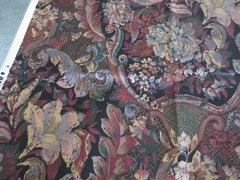3439. Interior FLORAL Polished Cotton DRAPERY UPHOLSTERY FABRIC-54″ x 1-7/8 yds