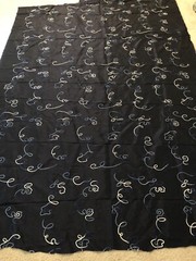 Midnight Blue Iridescent Silk Taffeta Fabric 60” X 80” With 3 D Details