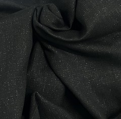 Black linen With Silver Sprinkle fabric 56” Width Sold By The Yard