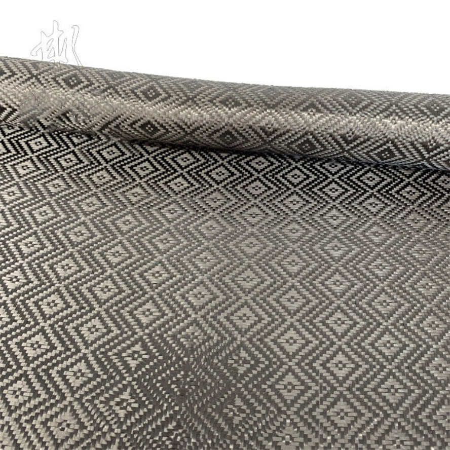 1pcs 3K 260gsm Large Diamond Weave Carbon Fiber Fabric Cloth 100cm*50cm Black
