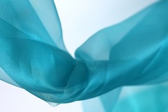Blue Crystal Organza Fabric by the Yard, Sheer Shimmer Organza for Dresses
