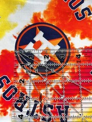 MLB HOUSTON ASTROS Large Logo 100% cotton fabric license By the Full Yard