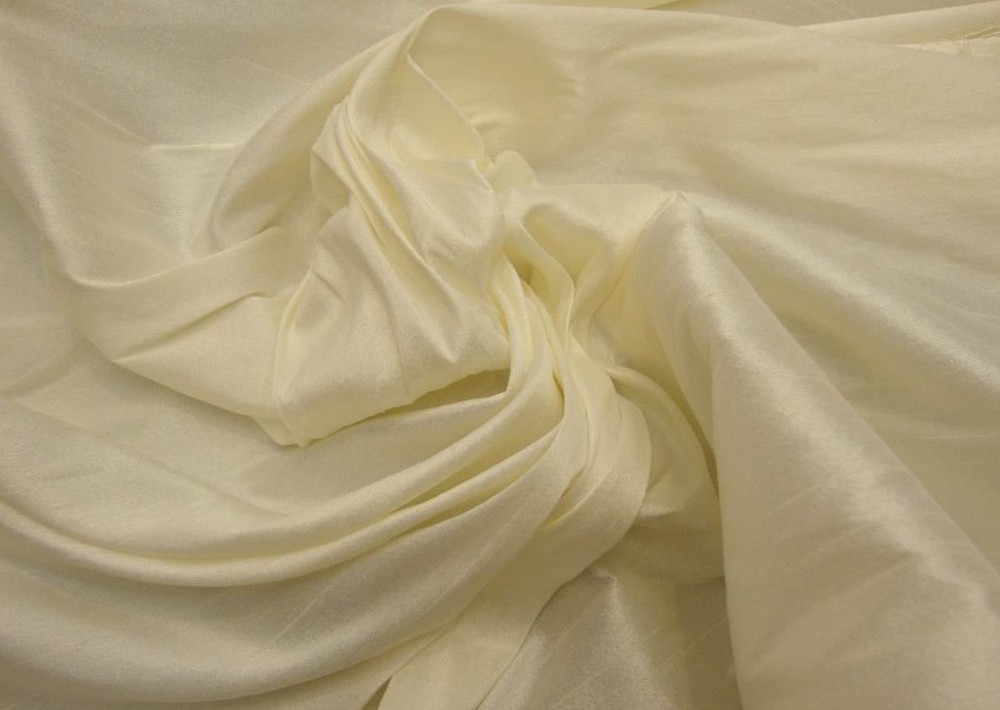 Egg Shell Shantung Dupioni Faux Silk Fabric Per Yard 60 Inches,